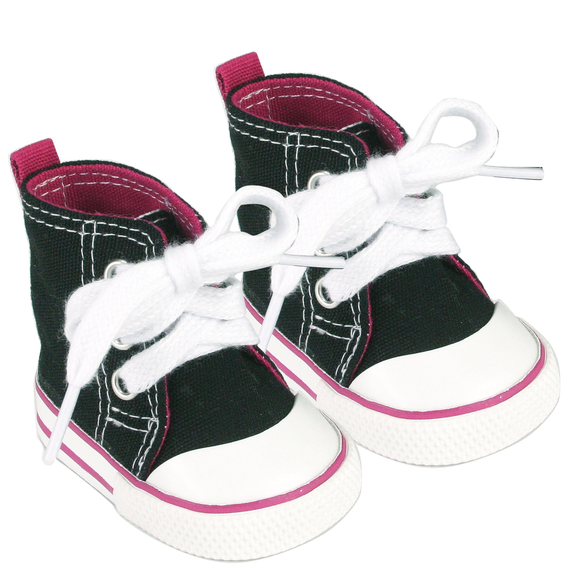 Sophia’s Cute High-Top Canvas Sneakers for 18” Boy or Girl Dolls, Black