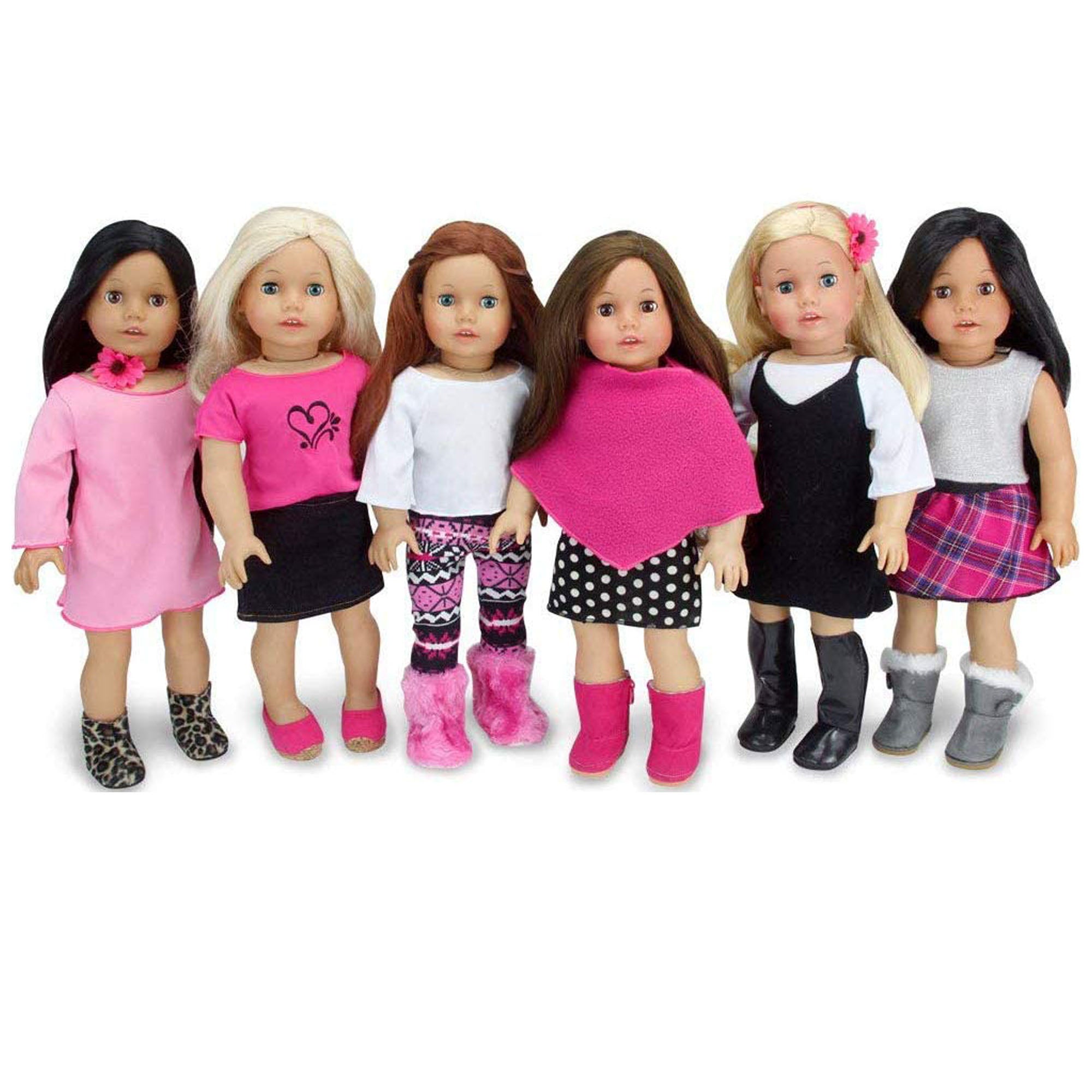 Sophia's 11 Piece Spring Set for 18" Dolls, Pink/Black