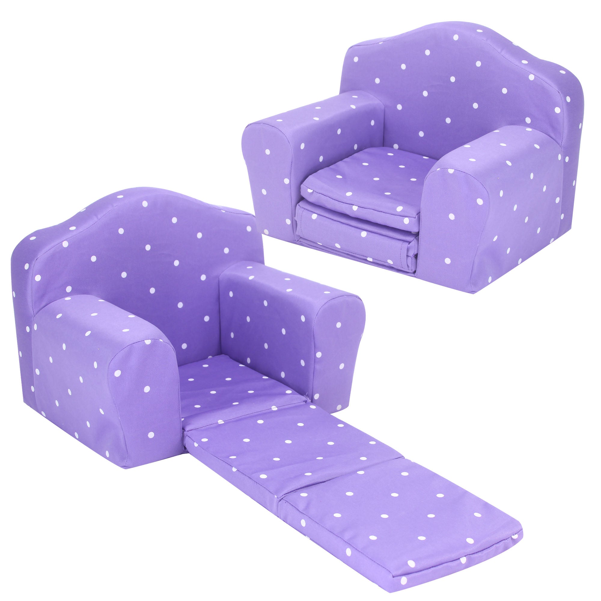 Sophia's Polka Dot Pull-Out Chair Bed for 18'' Dolls, Purple