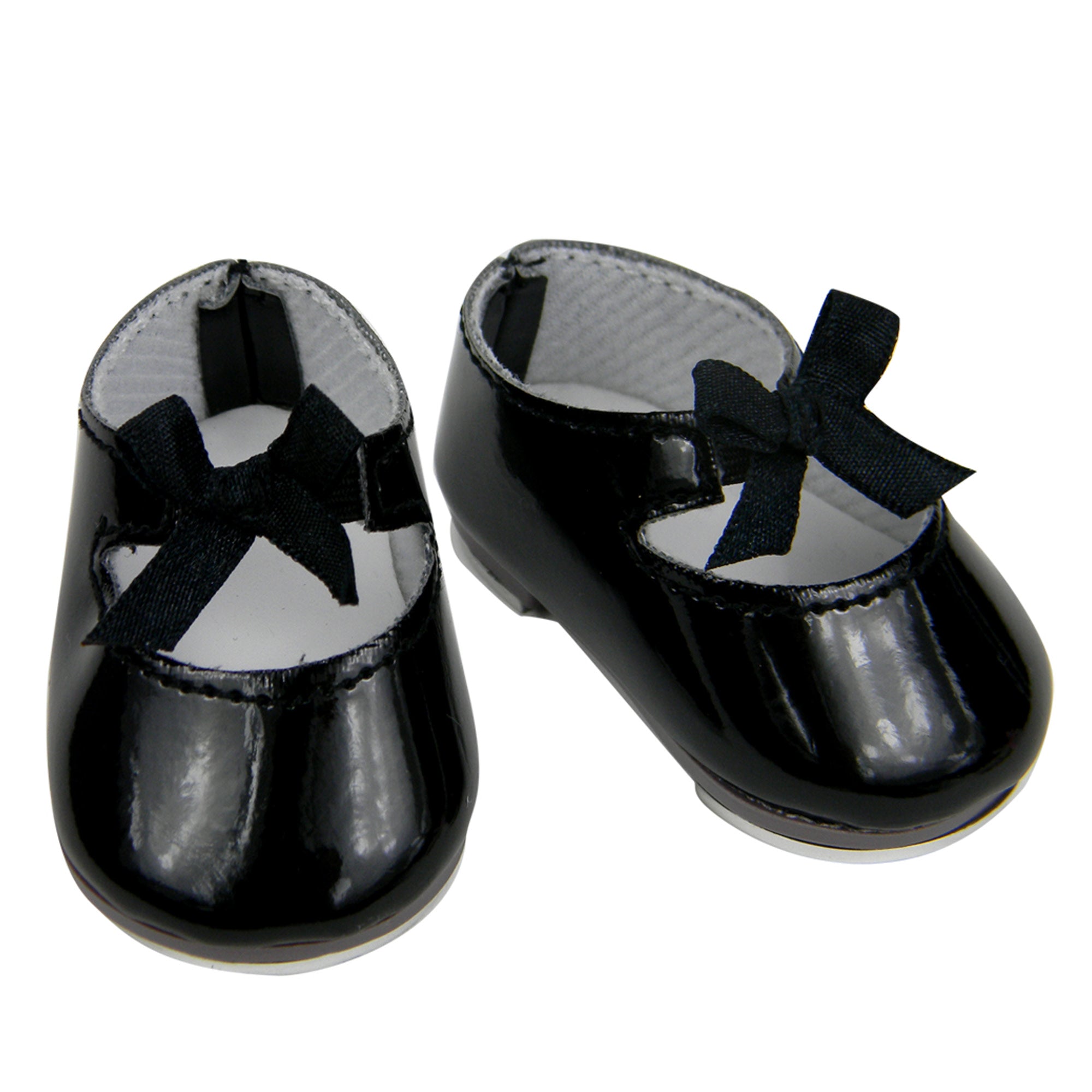 Sophia's Patent Leather Mary Jane Style Tap Shoes with Bow for 18" Dolls, Black